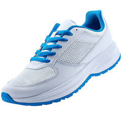 Sporty Blue Trainers with Flexible Sole Isolated on Transparent Background