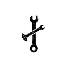 Artistic Wrenches: Mechanic Repair Graphic Element