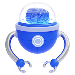 PNG 3D robot brain Icon Isolated on a White Background