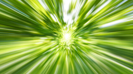 Bright green motion blur creates vibrant, energetic feel
