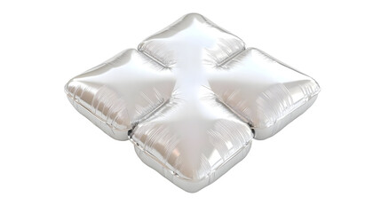 3D Silver Balloon Isolated On Transparent Background For Celebration And Party