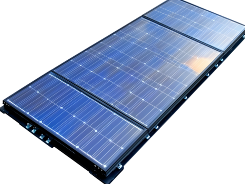 A 3D Illustration Of Solar Panels Generating Power With Blue Sky Backdrop