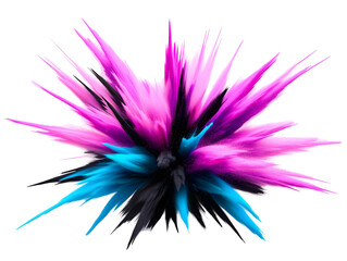 Obraz premium Abstract 3D Illustration Of Exploding Powder Burst In Vibrant Colors On Black
