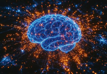 A brain with a bright light shining on it