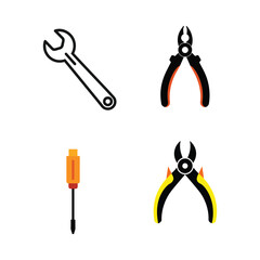 a vector illustration of a Set of Common Hand Tools.