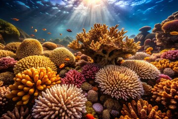 Obraz premium Vibrant Coral Reef Ecosystem Underwater