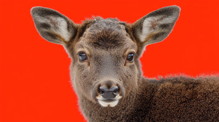 Fototapeta premium Young deer with soft fur and bright eyes