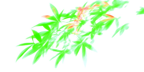 Obraz premium Abstract Isolated Illustration Of Green Leaves On Black Background