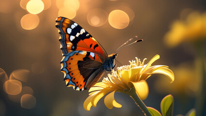 Serene Butterfly and Flower in Nature