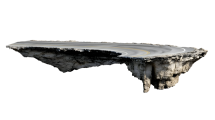 Abstract Illustration Of Isolated Road Fragment on Transparent Background