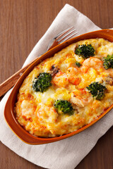 エビとブロッコリーのマカロニグラタン　Creamy Macaroni Gratin with Shrimp and Broccoli