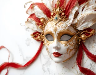 Gordijnen carnival mask on a white background © Artificial images