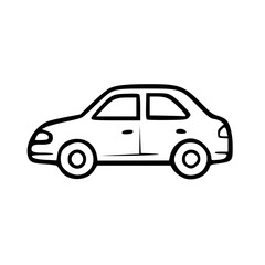Fototapeta premium Car Line Art Icon