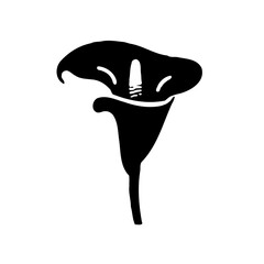 Monochrome Calla Lily Silhouette Graphic Element