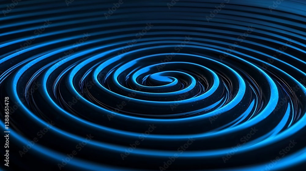 Poster a mesmerizing pattern of blue ripples creates a hypnotic visual effect, showcasing fluid movement an
