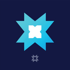Letter x or xx logo template, Monogram Logotype concept icon.
