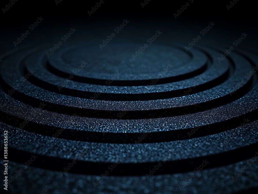 Aufkleber abstract concentric rings pattern with gritty texture in dim directional light