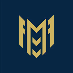 Letter m or mm or mmf logo template, Monogram Logotype concept icon.