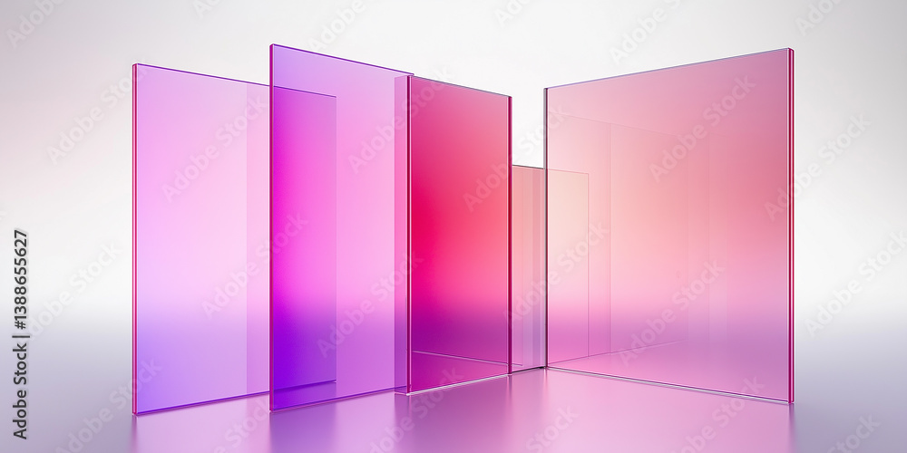 Poster colorful glass panels creating a modern and abstract composition
