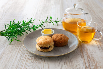 アフタヌーンティー　スコーン　イメージ　Afternoon tea scone image