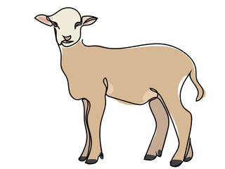 Sheep in continuous line drawing on a white background.