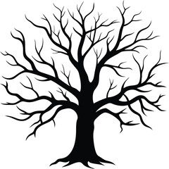 Obraz premium silhouette of tree vector illustration 