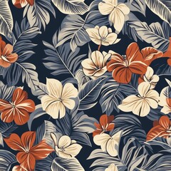 Tropical floral print pattern