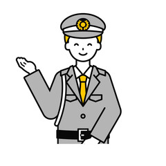 上半身のポーズ_シンプルな警備員の男性20