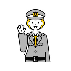 上半身のポーズ_シンプルな警備員の女性02