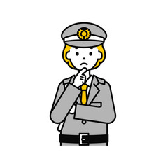 上半身のポーズ_シンプルな警備員の女性13