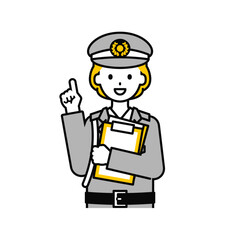 上半身のポーズ_シンプルな警備員の女性16