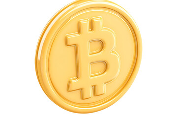 Obraz premium Isolated 3D Rendered Gold Bitcoin Coin Illustration On Transparent Background