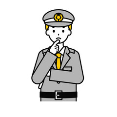 上半身のポーズ_シンプルな警備員の男性13