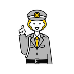 上半身のポーズ_シンプルな警備員の女性03