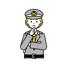 上半身のポーズ_シンプルな警備員の女性13