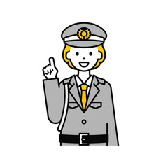 上半身のポーズ_シンプルな警備員の女性03
