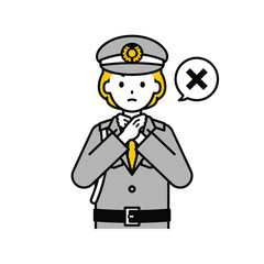 上半身のポーズ_シンプルな警備員の女性14