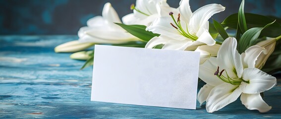 Elegant White Lilies and Blank Card