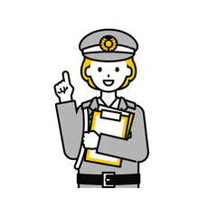 上半身のポーズ_シンプルな警備員の女性16