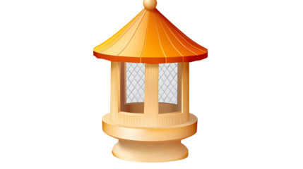 Isolated 3D Illustration Of A Wooden Lantern Decoration On Transparent Background