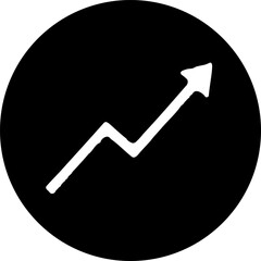 Hand-Drawn Graph Icon on Black Circle Backdrop