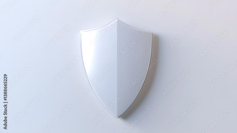 Aufkleber cyber security safety shield in minimalistic style. 3d vector illustration. white background
