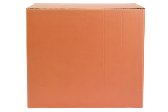 Isolated 3D Orange Cube Box Design On Transparent Background