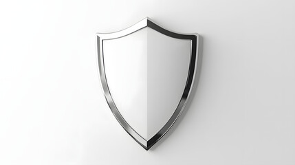Cyber security safety shield in minimalistic style. 3d vector illustration. white background