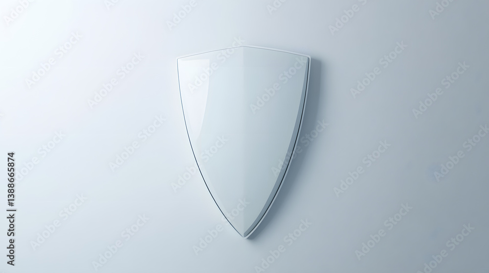 Aufkleber cyber security safety shield in minimalistic style. 3d vector illustration. white background