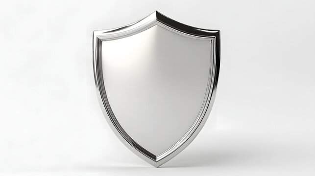 Cyber security safety shield in minimalistic style. 3d vector illustration. white background