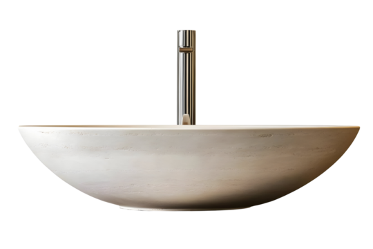 Isolated 3D Render Of A Modern White Basin And Chrome Faucet Illustration
