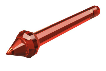 Isolated 3D Render of a Sharp Faceted Red Crystal Object with Transparent Background
