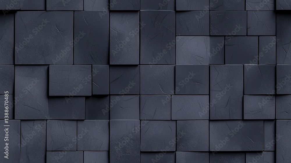 Poster dark geometric tileable pattern with offset design for modern wallpaper