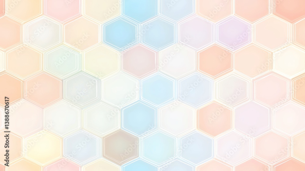 Poster soft translucent hexagonal tile background with overlapping patterns